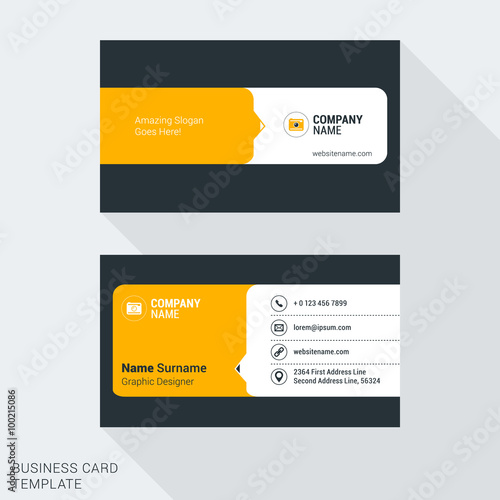 Modern Creative Business Card Template. Flat Design Vector Illustration. Stationery Design