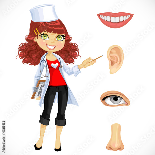 Cute doctor - indicating that the part of face