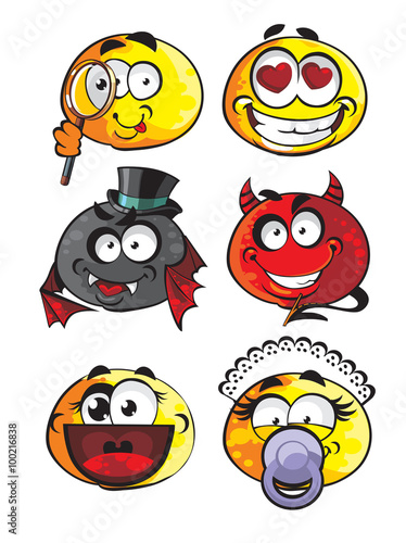 set of smiles emotions