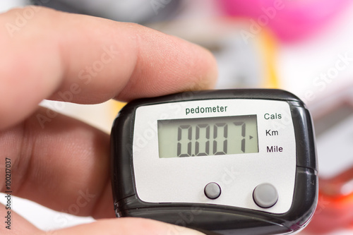 Pedometer in the hand