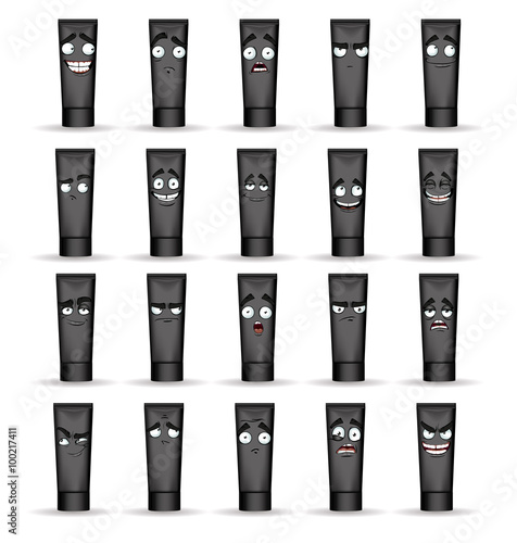 set of black tubes smiles with different emotions