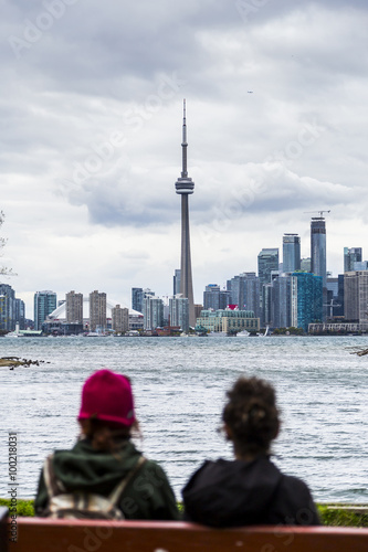Sitting in a Park with View of Toronto Skyline
