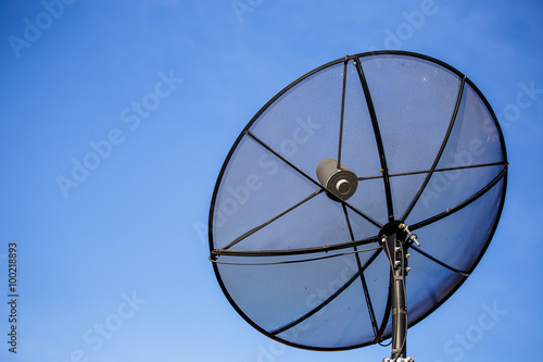 Satellite dish on the roof sky background