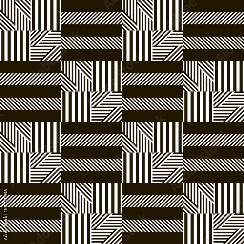 Stylish modern black and white patchwork pattern