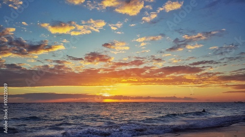 Sunrise over Carribean sea