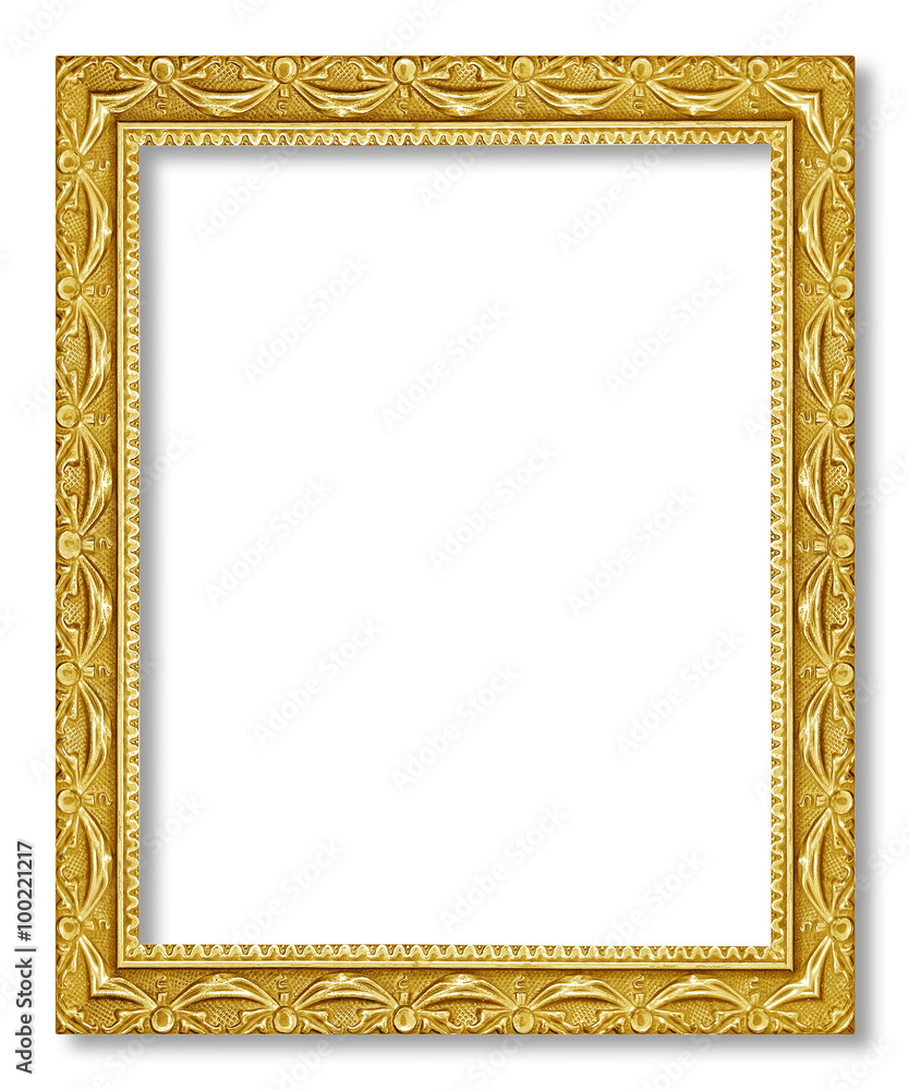 The antique gold frame on the white background The antique gold frame on the white background
