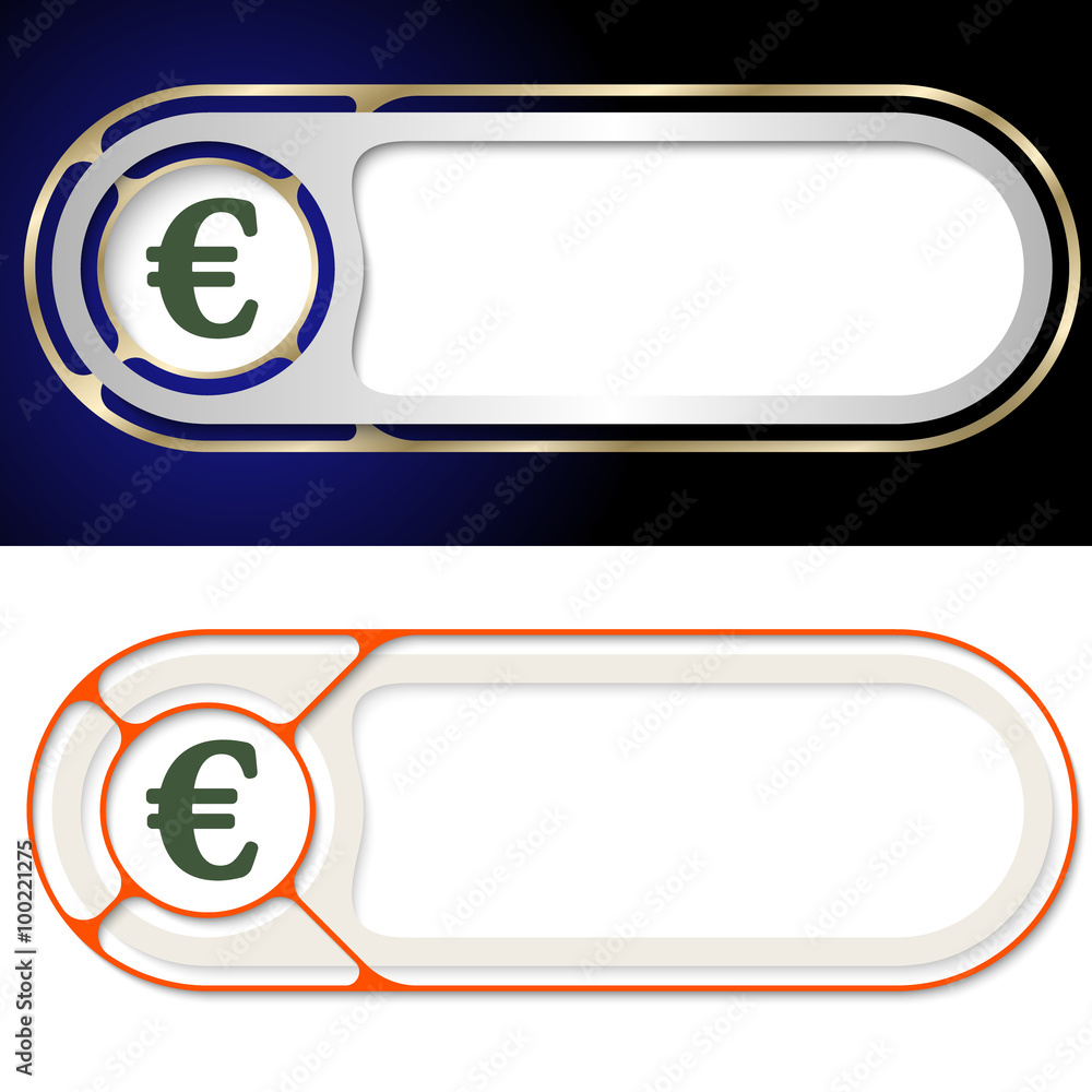 Two abstract buttons for your text and euro symbol Two abstract buttons for your text and euro symbol