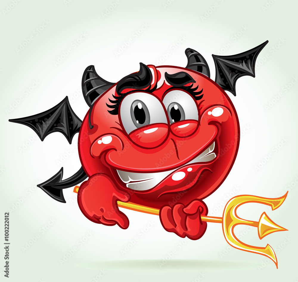 Cheerful smile in costume devil Cheerful smile in costume devil