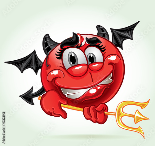 Cheerful smile in costume devil
