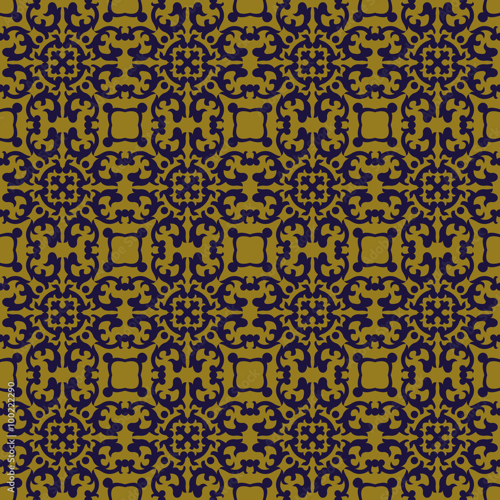 Elegant antique background image of spiral round square kaleidoscope pattern.
