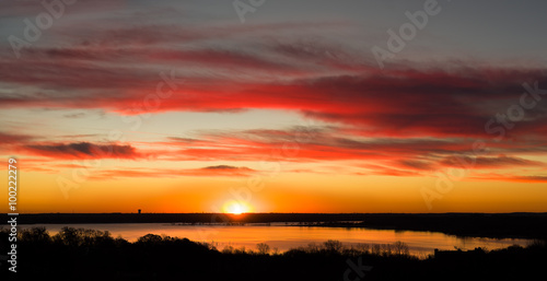 Texas Lake Sunrise Panorama © dfikar