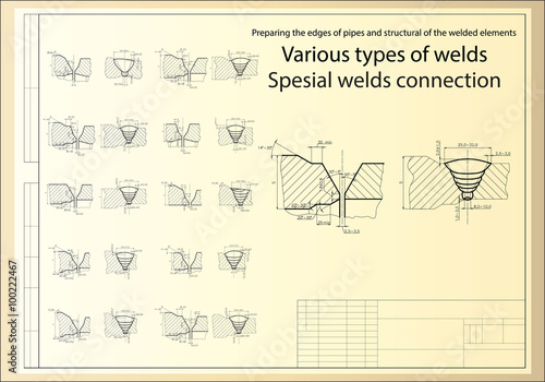 Welding special weldet joints / Drawing of special weldet joints of pipelines