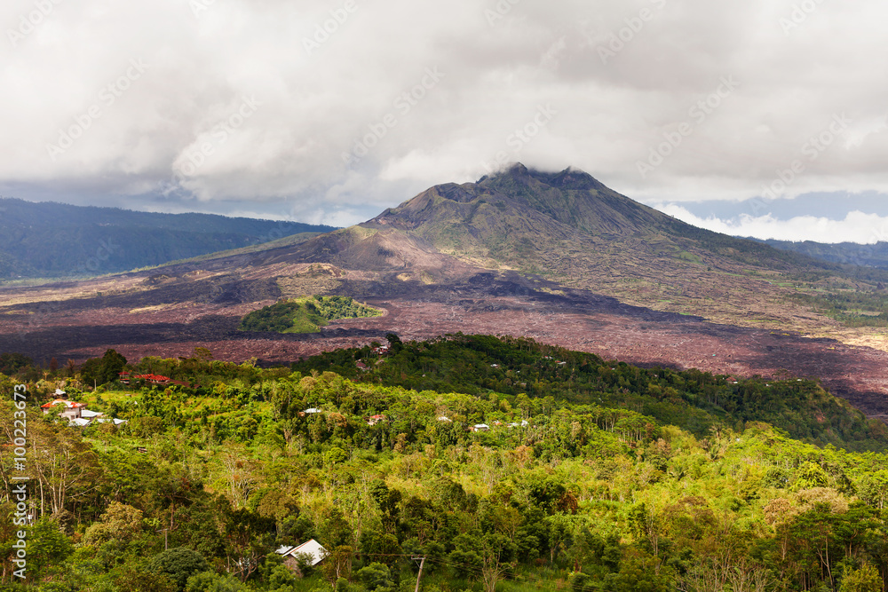 Volcano Batur, panorama view from Kintamani. Bali, Indonesia.