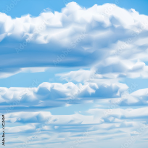 blue sky clouds mesh vector illustration background