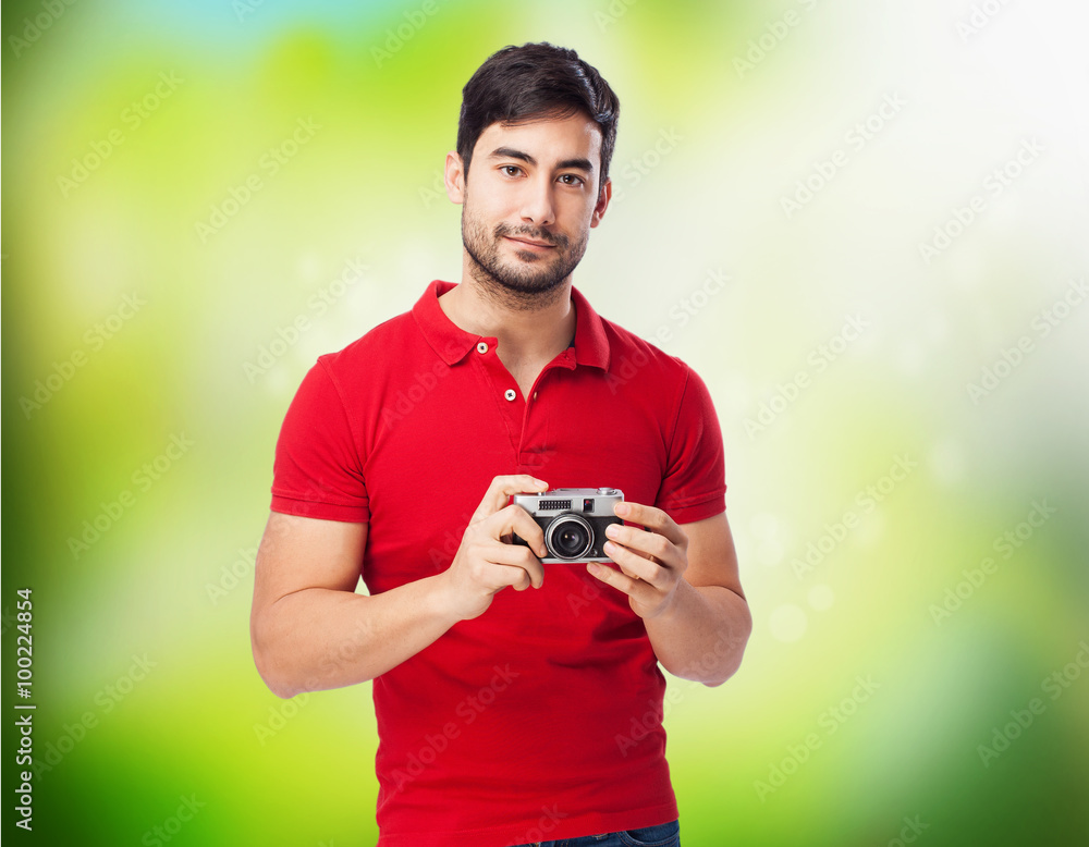 man with a camera man with a camera