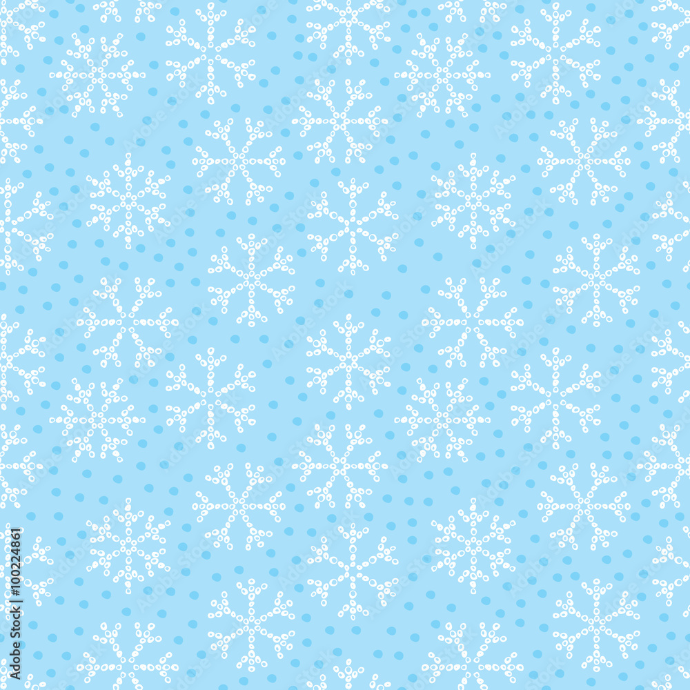 Seamless doodled winter pattern