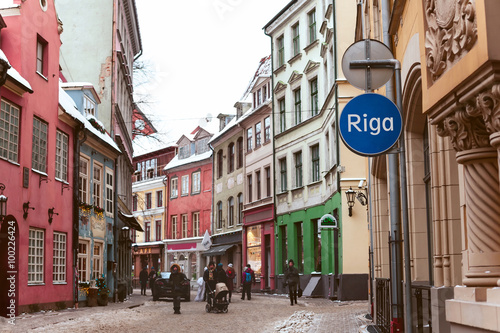 Old street in Riga photo