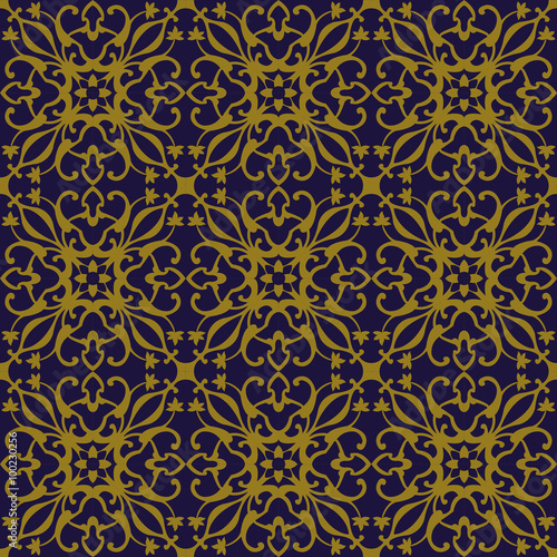 Elegant antique background image of vine spiral flower kaleidoscope pattern. 