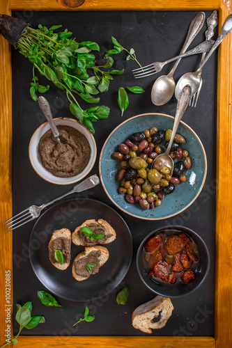 Tapenade and assorted provence snacks