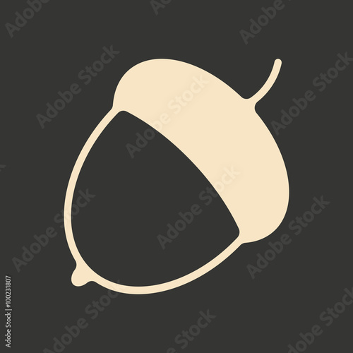 Flat in black and white mobile application acorn