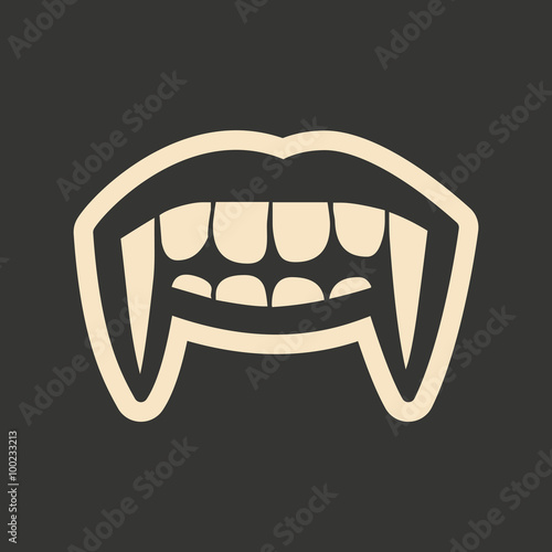 Flat in black and white mobile application vampire