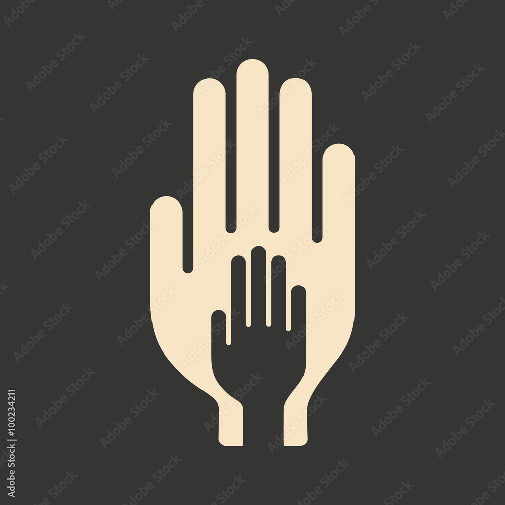 Flat in black and white mobile application child protection Flat in black and white mobile application child protection