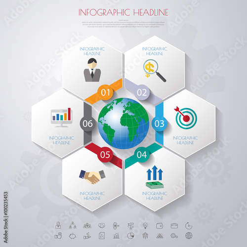timeline infographics with icons set.