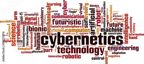 Cybernetics word cloud concept. Vector illustration
