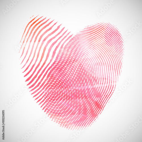 Watercolor fingerprint hearts