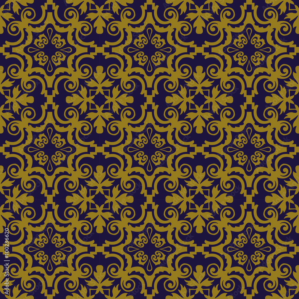 Elegant antique background image of round spiral kaleidoscope pattern.
