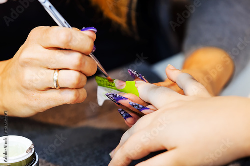 Woman in a nail salon