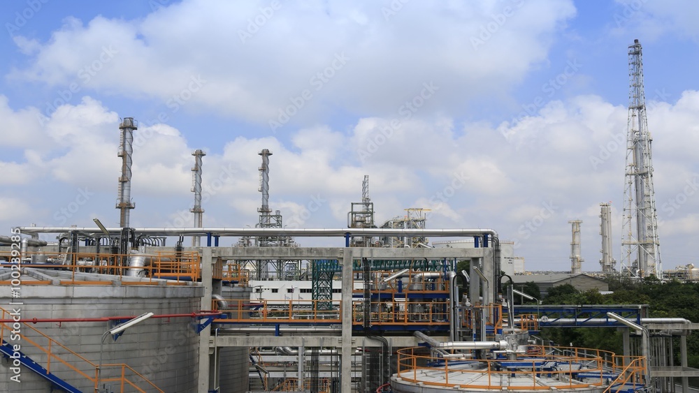 Oil Refinery plant with cloudy sky , Time lapse Oil Refinery plant with cloudy sky , Time lapse