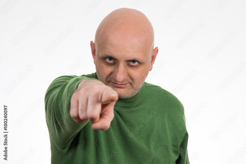 Portrait of a pensive young bald man Portrait of a pensive young bald man