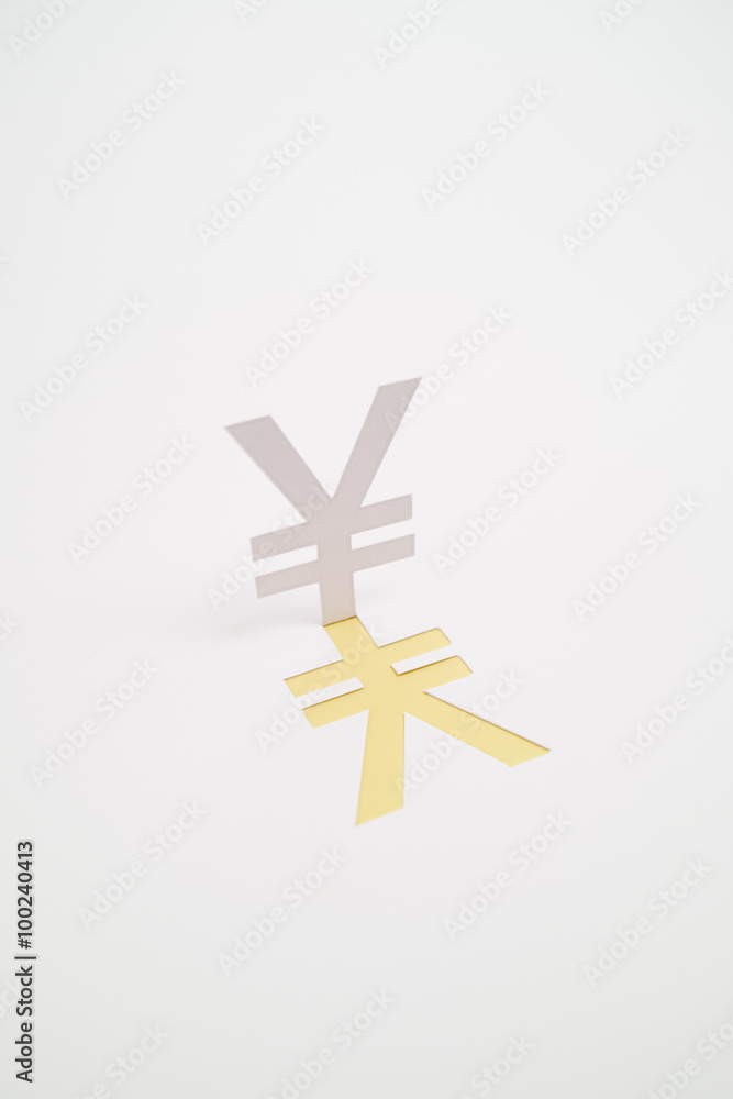 Fototapeta premium 日本円・通貨のマーク・イメージ(※縦・黄色)