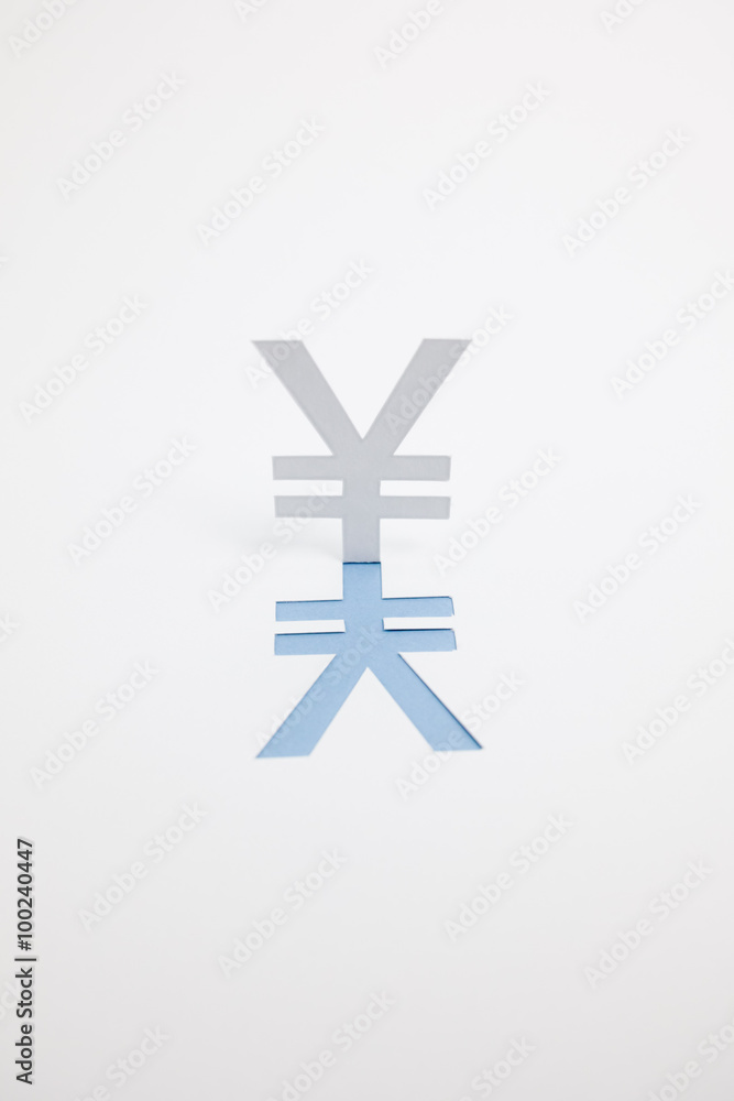 Obraz premium 日本円・通貨のマーク・イメージ（※縦・青色）