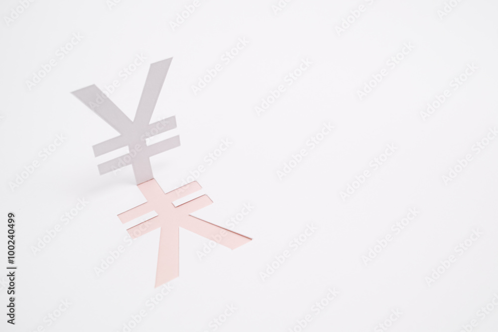 Fototapeta premium 日本円・通貨のマーク・イメージ（※横・ピンク色）