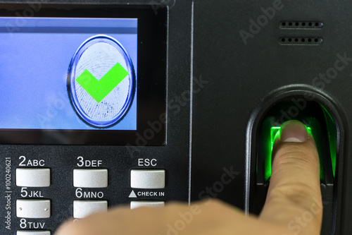 Finger print scan for enter security system