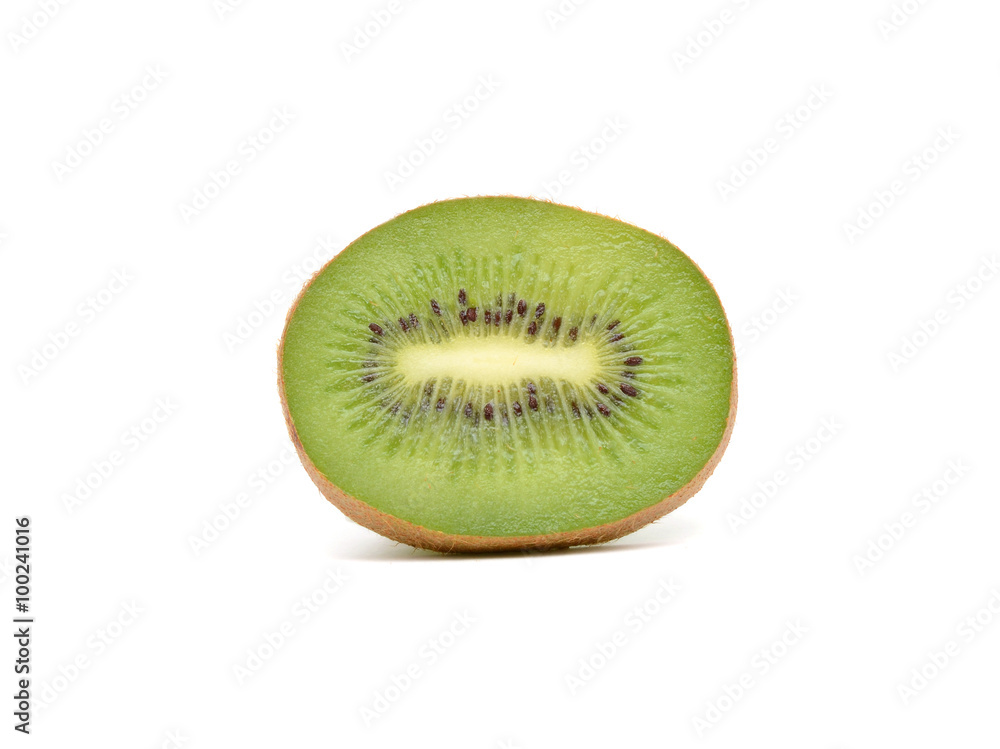 Fresh kiwi fruit slices in stack isolated on the white background Fresh kiwi fruit slices in stack isolated on the white background