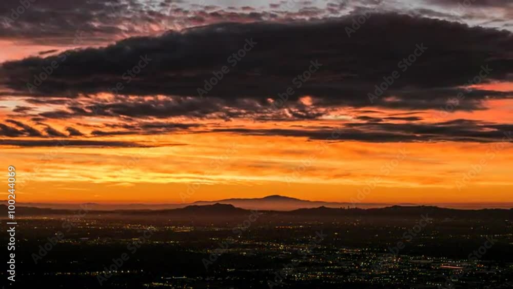 Los Angeles orange dawn cloud movement time lapse. Los Angeles orange dawn cloud movement time lapse.