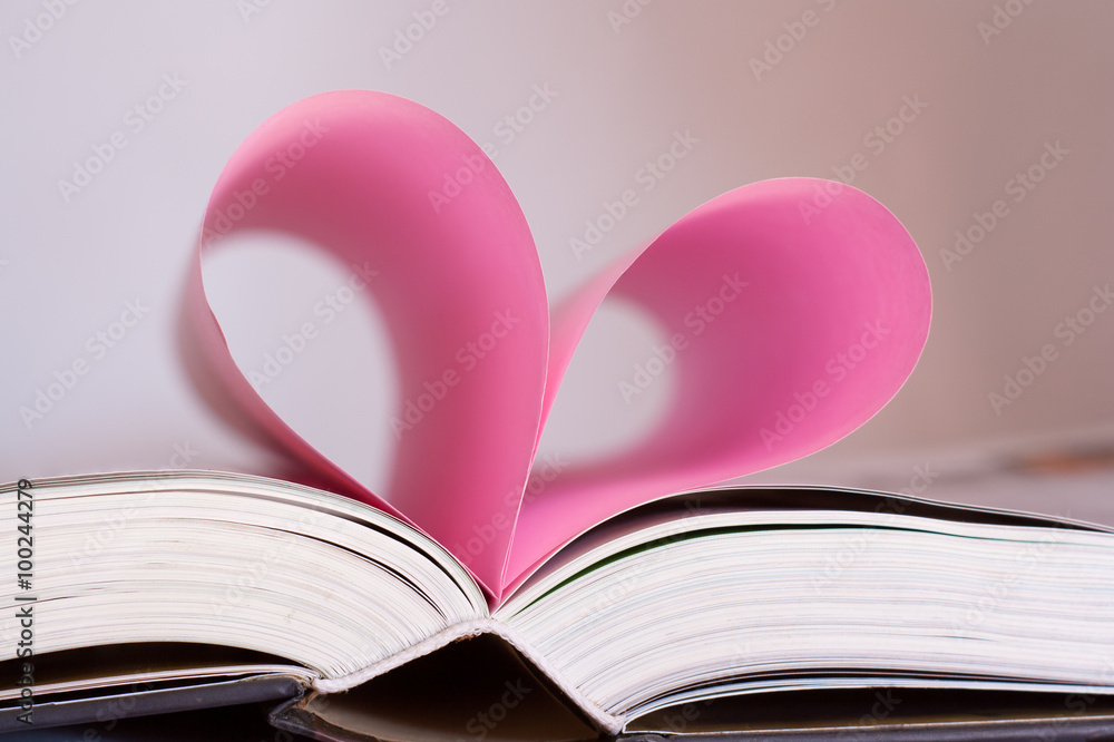 Page book in love pink,Concept of Valentine's Day. Page book in love pink,Concept of Valentine's Day.