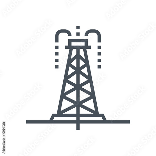 Drilling rig icon suitable for info graphics, websites and print media and  interfaces. Line vector icon.