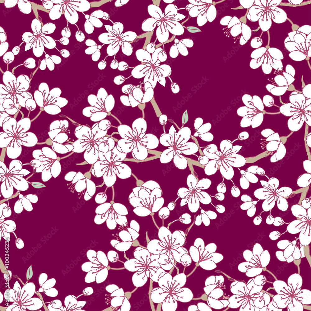 Fototapeta premium Seamless Pattern Sakura