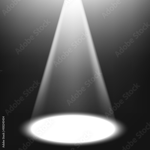 White spotlight shining