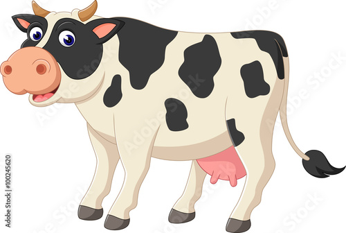illustration of cute cow cartoon