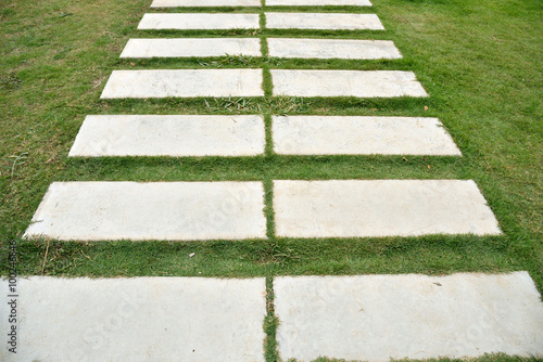 Concrete paver path walkway
