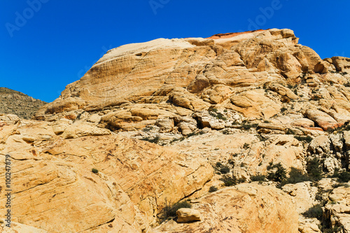 Yellow Sandstone hill at Red Rock Canyon, Nevada, USA