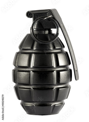 Single grenade on isolated white background photo
