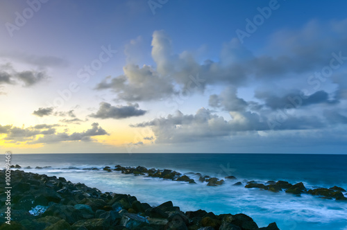 Beach and Rocks off San Juan  Puerto Rico