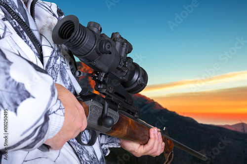 hunter with his rifle © fotofabrika