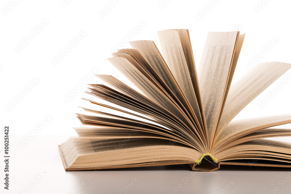 Fototapeta premium Open book isolated on white background